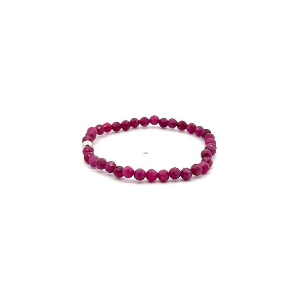 Natural Ruby Gemstone Mini 3mm 18K White Gold Charm Bead July Birthstone - Picture 3 of 5